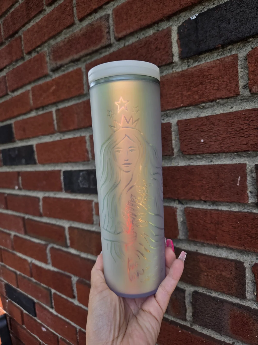 Starbucks 50th Anniversary 2021 Iridescent Frosted Siren Tumbler 16 oz